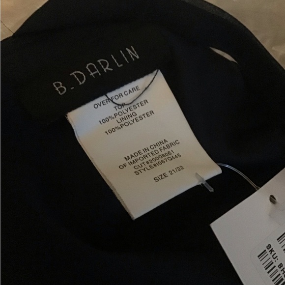 B Darlin 21/22 plus size blue sequins cropped top NWT - Picture 6 of 7